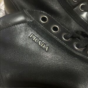 Prada Black Leather High-Tops